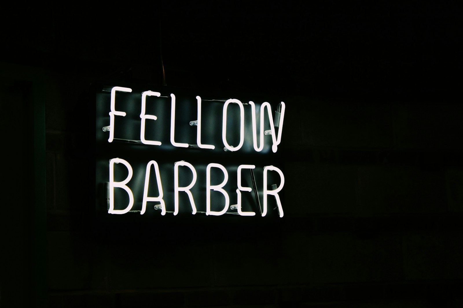 fellow barber neon light signage